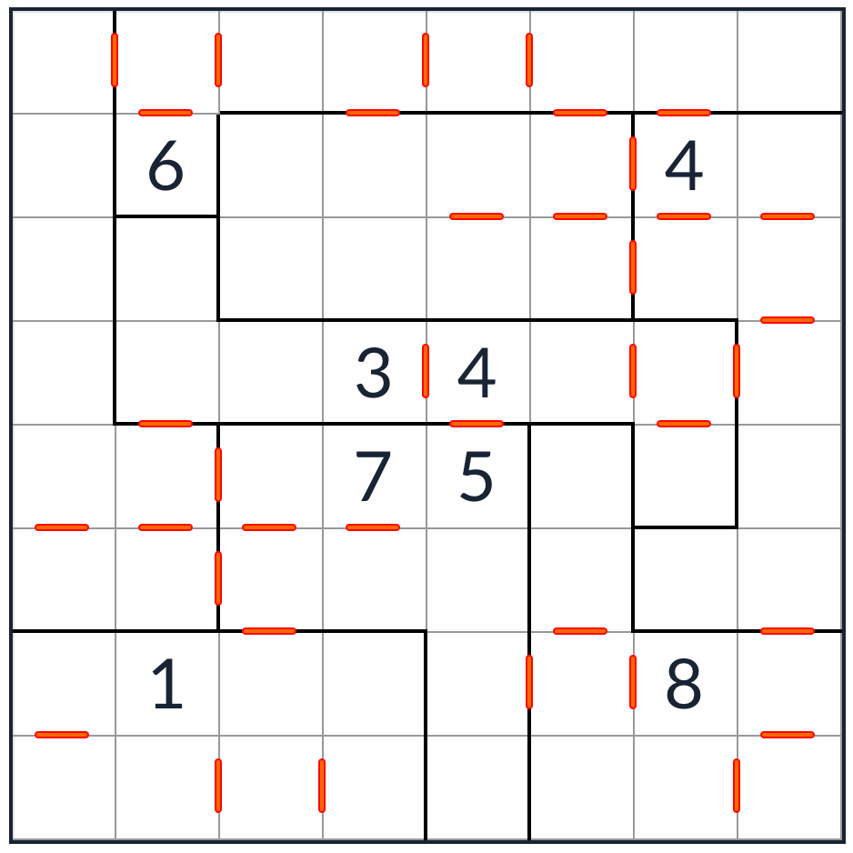 Anti-Knight Unrevutive aufeinanderfolgende Sudoku 8x8 Puzzle