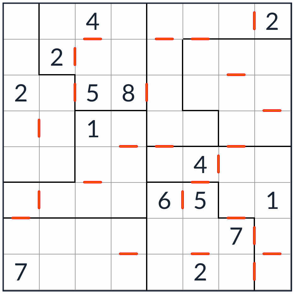 Unregelmäßiger aufeinanderfolgender Sudoku 8x8
