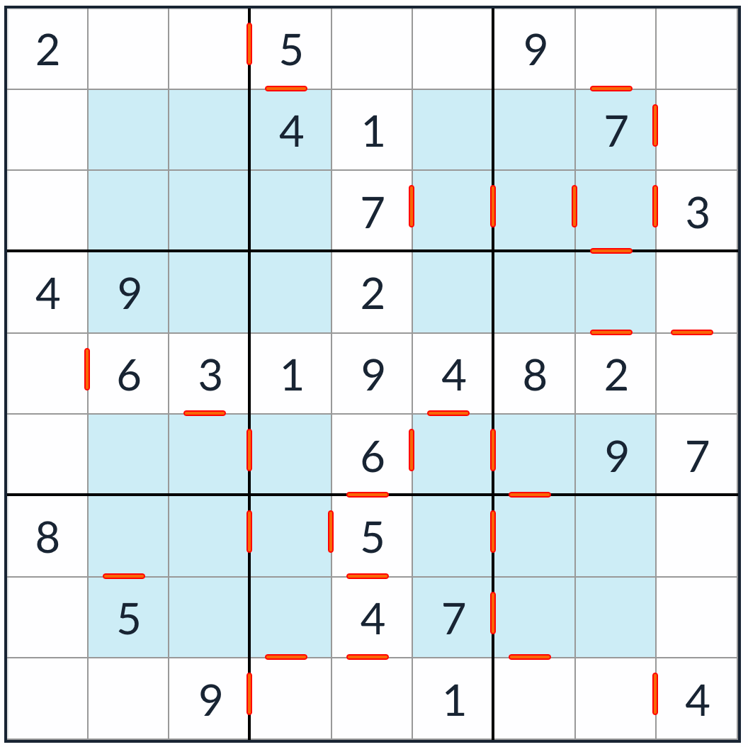 Anti-Knight-Hyper-aufeinanderfolgender Sudoku