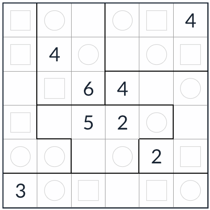 Unregelmäßiger gleichmäßiger Sudoku 6x6