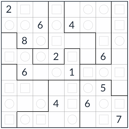 Anti-Knights-unregelmäßige gleichmäßige Sudoku 8x8