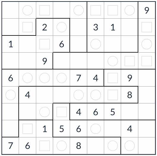 Unregelmäßiger gleichmäßiger Sudoku