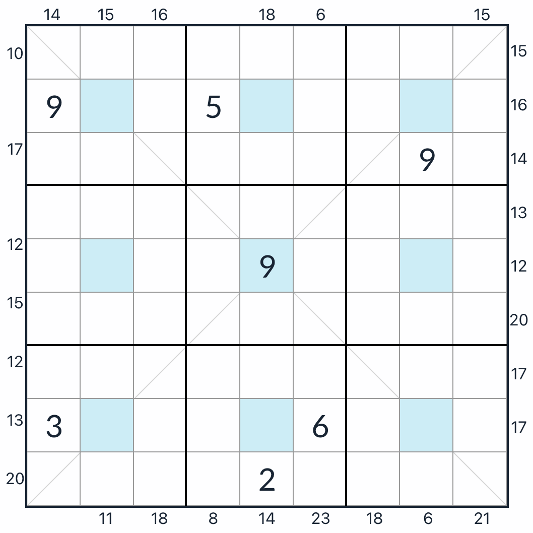 Diagonal Center Dot Frame Sudoku