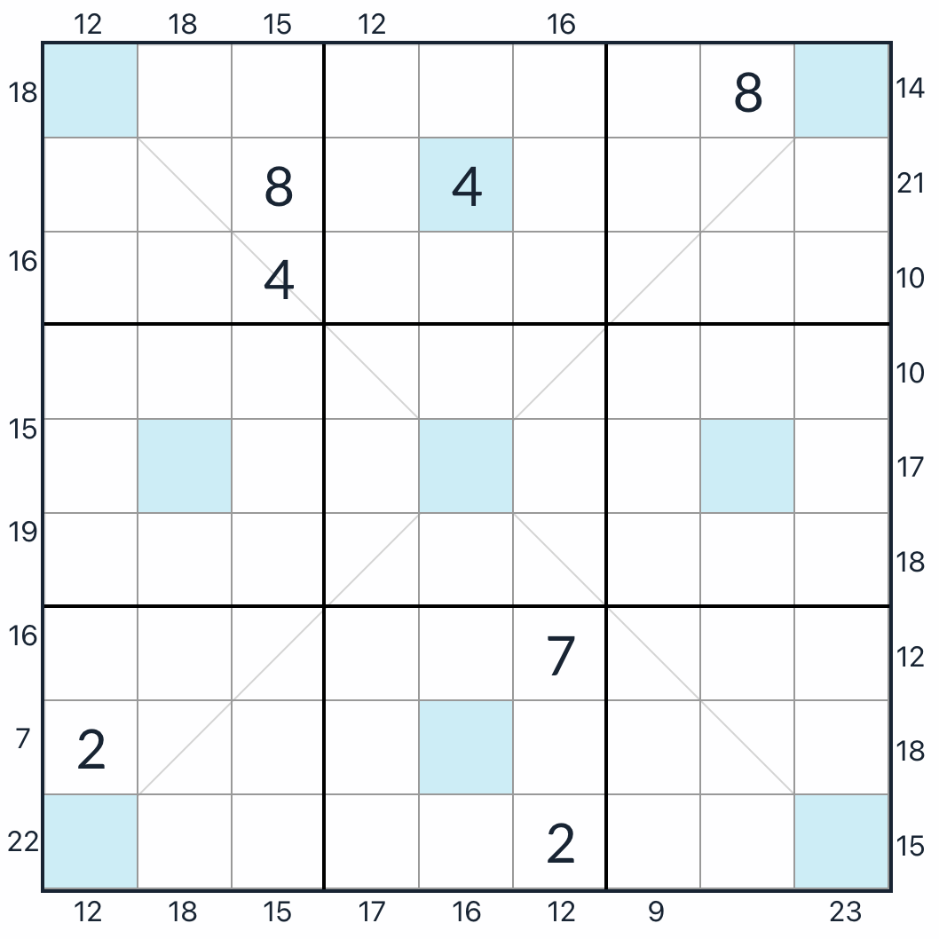 Diagonaler Girandola -Rahmen Sudoku