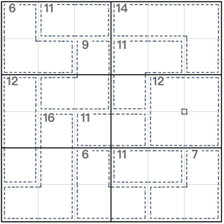 Anti-Ritter-Killer-Sudoku 6x6