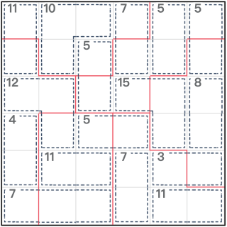 Anti-König Jigsaw Killer-Sudoku 6x6