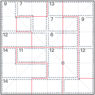 Jigsaw Diagonal Killer-Sudoku 6x6