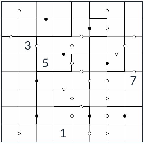 Unregelmäßiger Kropki Sudoku 8x8