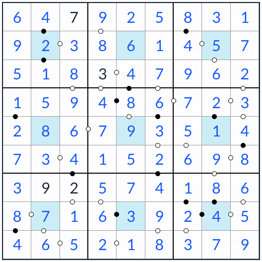 Center Kropki Sudoku -Lösung