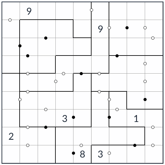 Unregelmäßiger Kropki Sudoku