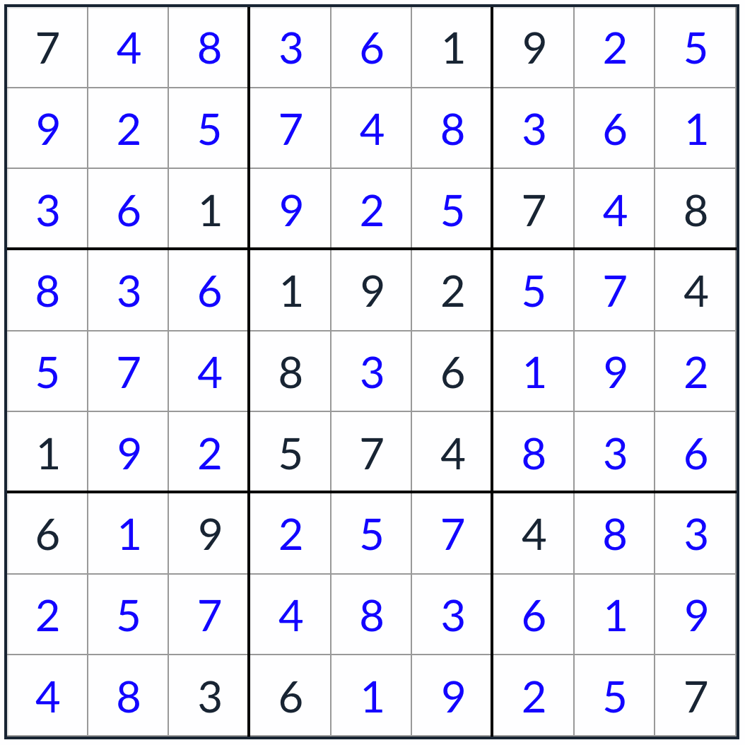 Anti-Knight-nicht-konsequativer Sudoku-Lösung