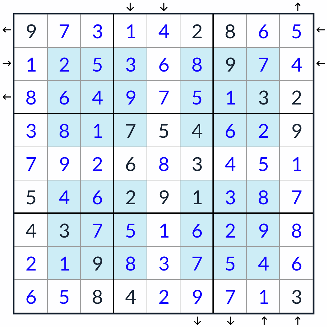 Anti-Knight Hyper Rossini Sudoku Lösung