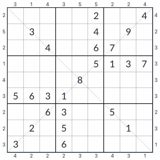 Diagonal Wolkenkratzer Sudoku