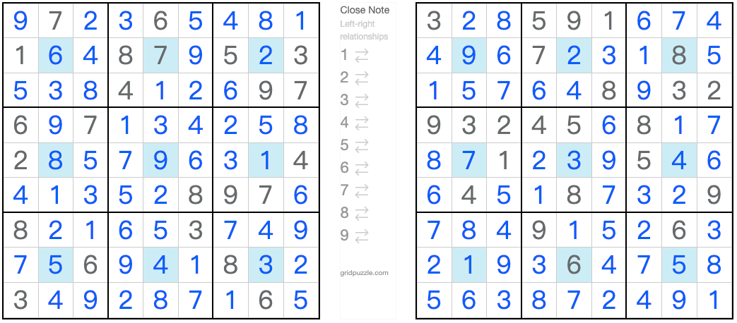 Twin entsprechend Cener Dot Sudoku Lösung