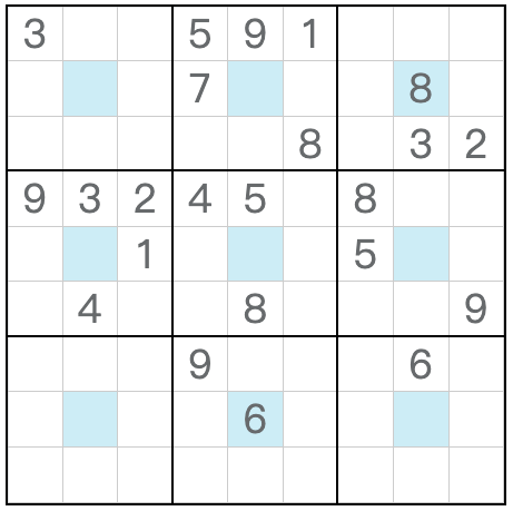 Zwilling korrespondierender Cener Dot Sudoku