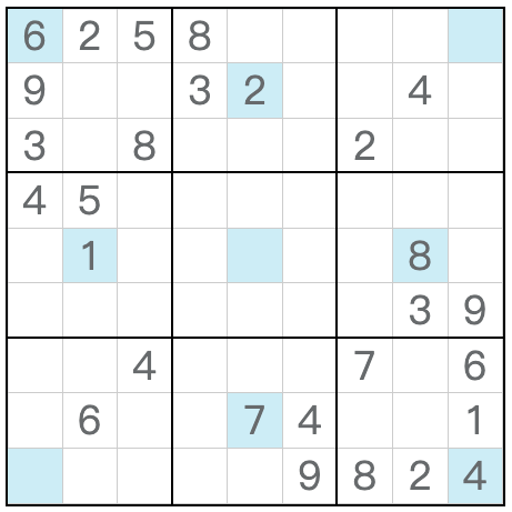 Zwillingskorrespondierender Girandola Sudoku