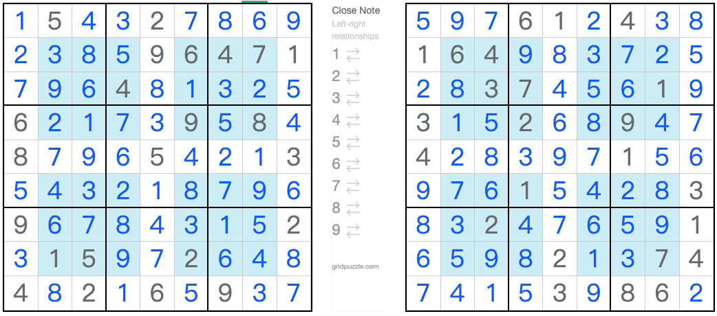 Twin entsprechende Anti-King-Hyper-Sudoku-Lösung