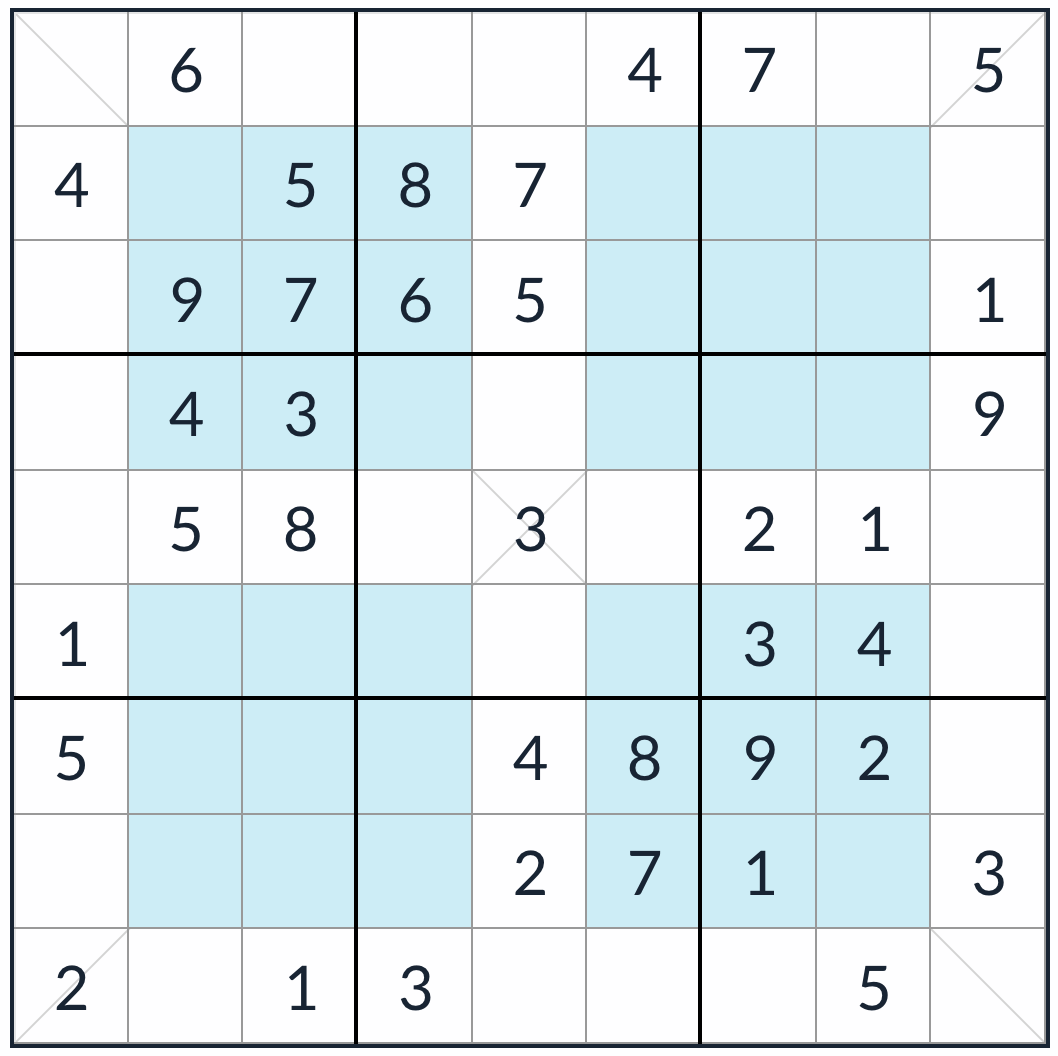 Anti-King-Diagonal Hyper Sudoku